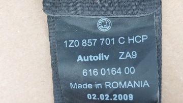 РЕМЕНЬ ПОДУШКИ БЕЗОПАСНОСТИ SKODA OCTAVIA II LIFT 1Z0880201AQH