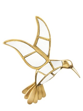 Złota dekoracja ścienna lustro ptak lusterko