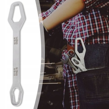 Универсальный двусторонний рожковый ключ, Torx 8-22 мм, дюймовый.