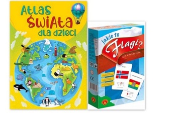 Jakie to flagi? GRA 55 KART+ATLAS ŚWIATA dzieci