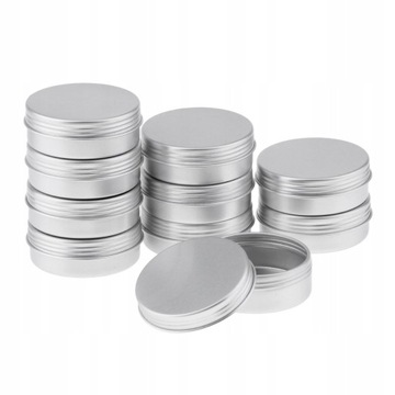 10x Puste aluminiowe puszki metalowe z zakrętkami