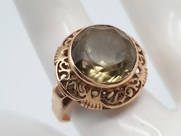 WARMET Piękny złoty pierścionek z kamieniem PR. 585 W. 5,51 g R. 13
