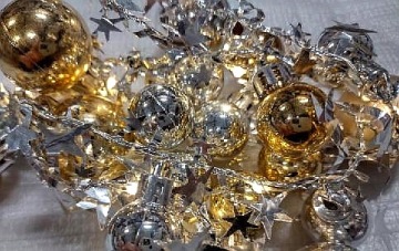 украшение стола СЕРЕБРЯНЫЕ ЗОЛОТЫЕ безделушки светодиодные звезды