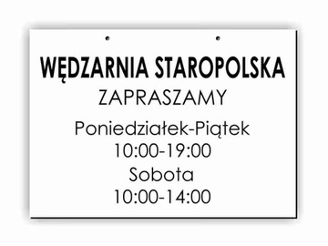 tabliczka GODZINY OTWARCIA PRACY Nazwa Firmy LOGO zapraszamy A5