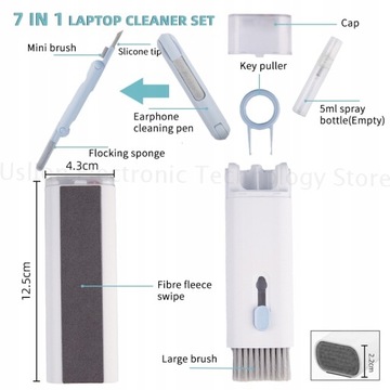 7 w 1 Klawiatura komputerowa Cleaner Brush Cover