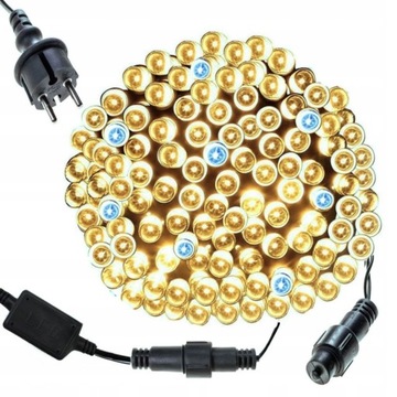 ТЕПЛЫЕ БЕЛЫЕ РОЖДЕСТВЕНСКИЕ ОГНИ 200 СВЕТОДИОДНЫХ ВСПЫШОК 15м