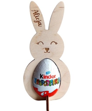 Zajączek wielkanocny stojak na kinder jajko imię