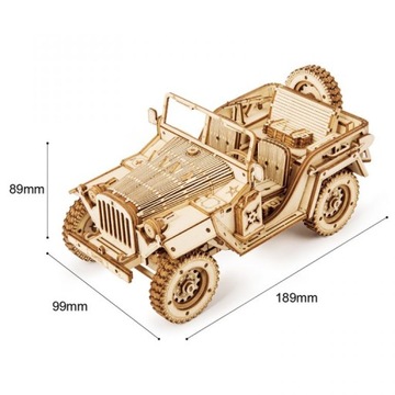 Robotime - wojskowy Jeep - mechaniczne puzzle 3D