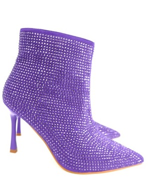 БОТИЛЬОНЫ SEASTAR PURPLE НА ВЫСОКОМ КАБЛУКЕ С ЦИРКОНОМ R41