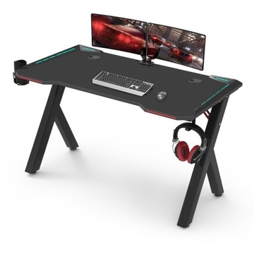 Biurko gamingowe stolik komputerowy świeci RGB 100cm