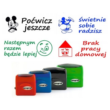 Wagraf 2 pieczątki motywujące dla nauczycieli zestaw 4 szt