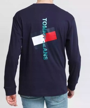 TOMMY Hilfiger NAVY Klasyczny Longsleeve Męski _ M