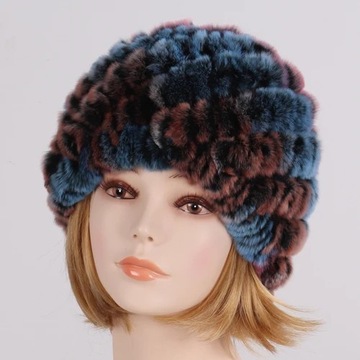Lady Winter 100% Natural Real Rex Rabbit Fur Hat Women Soft Rex Rabbit Fur