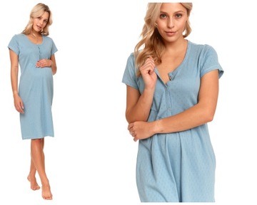 -M- Doctor Nap 4444 koszula nocna satin blue ciążo