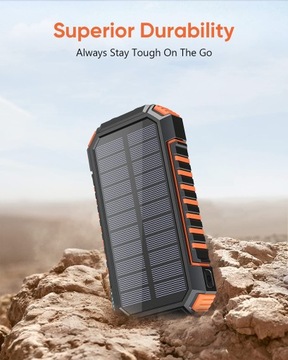 Solar Powerbank 26800 mAh 4 Porty USBC Latarka LED