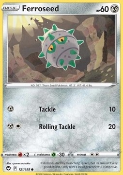 Oryginalna Karta Pokemon Silver Tempest - Ferroseed SIT 121
