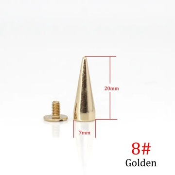10pcs Solid Metal Screwback Cone Studs Bullet Spike Long Punk Rivets for