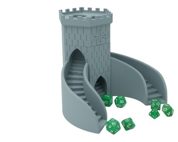 Башня с двойной лестницей, башня с магнитными кубиками - Dice Tower Grey j