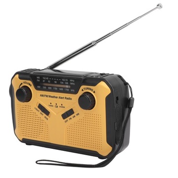 Портативное аварийное метеорадио FM AM с ручным приводом на солнечной батарее