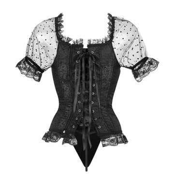 Sexy Lingerie Overbust Corset Top Black Vest Tube