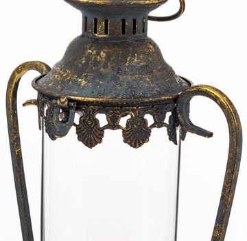 МЕТАЛЛИЧЕСКИЙ ФОНАРЬ ТЕМНО-ЗОЛОТОЙ РЕТРО ФОНАРЬ