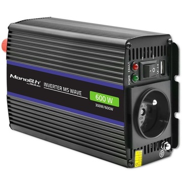 Przetwornica napięcia 12V na 230V Monolith 600 MS Wave 300/600W