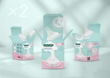 Набор пустышек NENO, антиколиковая соска для бутылочек, размер М, 2 шт.
