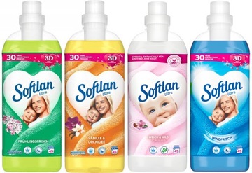 SOFTLAN Płyn do płukania zestaw mix zapachów 4x1L