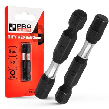 KOŃCÓWKI UDAROWE BIT UDAROWY BITY DO WKRĘTARKI MOCNE HEX6 50 MM