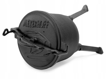 ЧУГУННЫЙ КОЛДЕЛЬ, СЪЕМНЫЕ НОЖКИ, ФИРМЕННЫЙ ИЗДЕЛИЕ, ОБЪЕМ: 8 литров, РУЧКА С ЗАЖИМАМИ