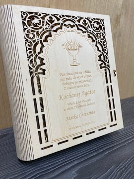 Pudełko grawer na Biblię Pismo Komunia prezent HAŁYS GRAWER