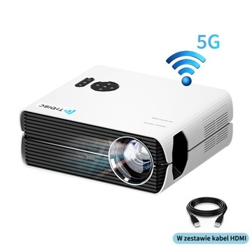 Projektor Rzutnik WiFi 5G 10000 Lumenów 1080P FULL HD Dublowanie Ekranu