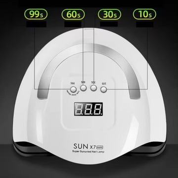 LAMPA DO PAZNOKCI UV 220W DO HYBRYD ŻELI LED SUN X7 DUAL MAX MOCNA 5 TRYBÓW