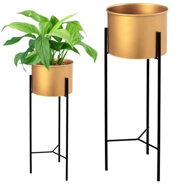 KWIETNIK METALOWY Stojak Pod DONICĘ ZŁOTY 50 cm