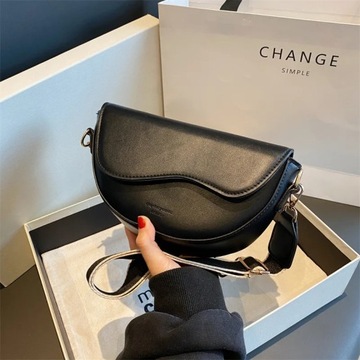 Fashion Small PU Leather Saddle Armpit Bags for Women Vintage Designer Shou