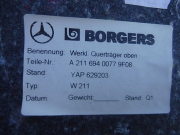 mercedes w211 sedan tapicerka bagaznika wykladzina