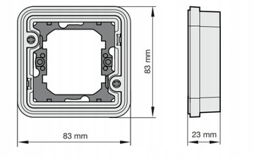 W.1 Одинарная рама для скрытого монтажа IP55