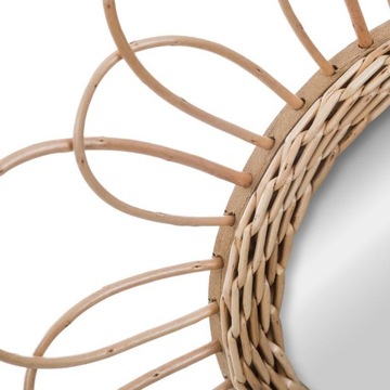 Lustro rattan rustykalne KWIAT BOHO dekoracyjne