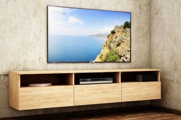 WISZĄCA RTV LUNA 200 DĄB CRAFT ZŁOTY /POŁYSK / MAT