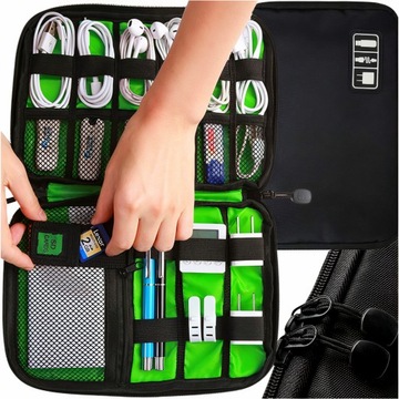 Organizer podróżny kable usb ładowarki torba etui
