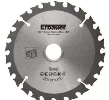 Tarcza do drewna Erbauer 130 x 20/16 mm 24T
