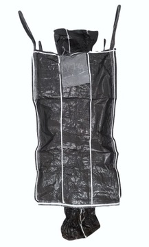 Worek kontenerowy Big Bag 87x87x156 góra dół lej czarny ziarno pasza gruz
