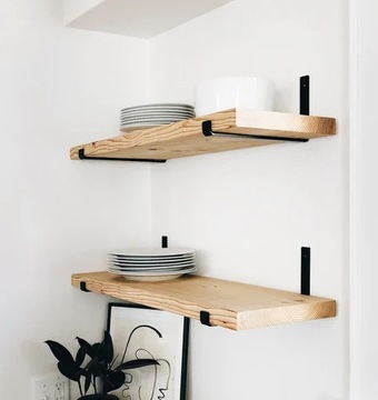 ОПОРА ДЛЯ ПОЛКИ ДЕРЖАТЕЛЬ ПОЛКИ СТОЙКА 25 СМ СТАЛЬ ЧЕРНЫЙ LOFT HQ