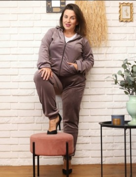 Велюровый спортивный костюм GRAPHITE SET PLUS SIZE 4XL