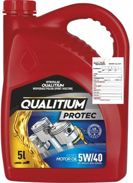 OLEJ SYNTETYCZNY 5W40 QUALITIUM PROTEC 5L