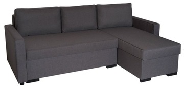 Nieduży mały funkcjonalny rozkładany narożnik KIWIK 216cm + 2 pojemniki