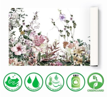 Защитный коврик для стола Пастельные цветы луг