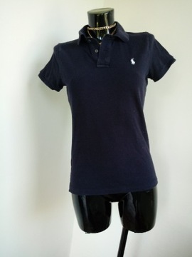 RALPH LAUREN skinny polo granatowa koszulka M 38 S