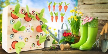 ДЕРЕВЯННАЯ ИГРА «СОБРАЙ МОРКОВЬ» ДЛЯ ДЕТЕЙ
