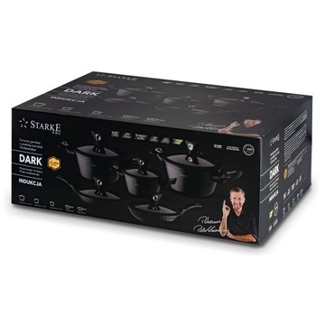 НАБОР ИНДУКЦИОННЫХ ПОСУВ, мраморный ПОТОРКИ С АНТИПРИГАРНЫМ ПОКРЫТИЕМ Темный